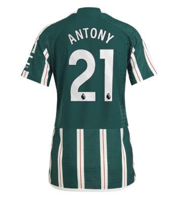 Manchester United Antony #21 Replika Udebanetrøje Dame 2023-24 Kortærmet